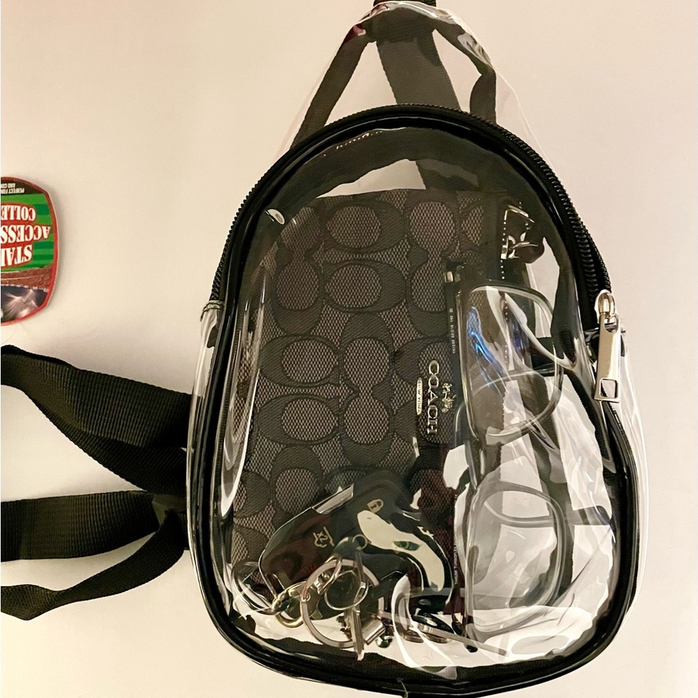 Clear Stadium /Concert Crossbody with Black Trim NWT - Picture 4 of 13